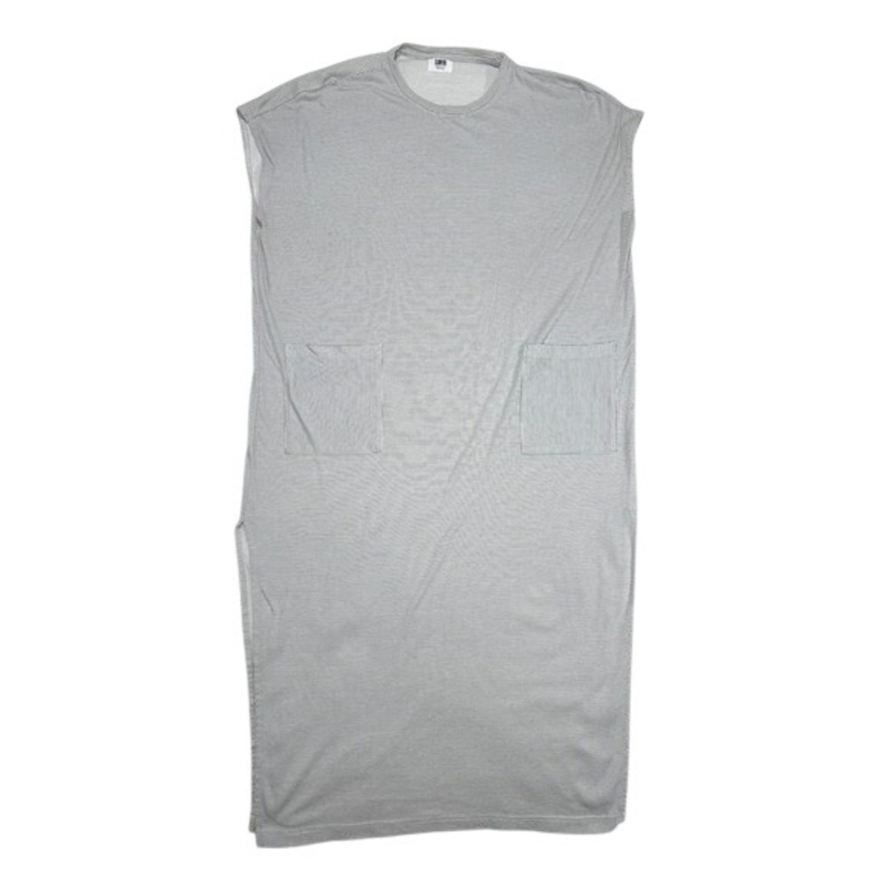 Lunya Sleep Shirt Dress‎ Sleeveless Striped Loungewear Pockets Gray XS/S